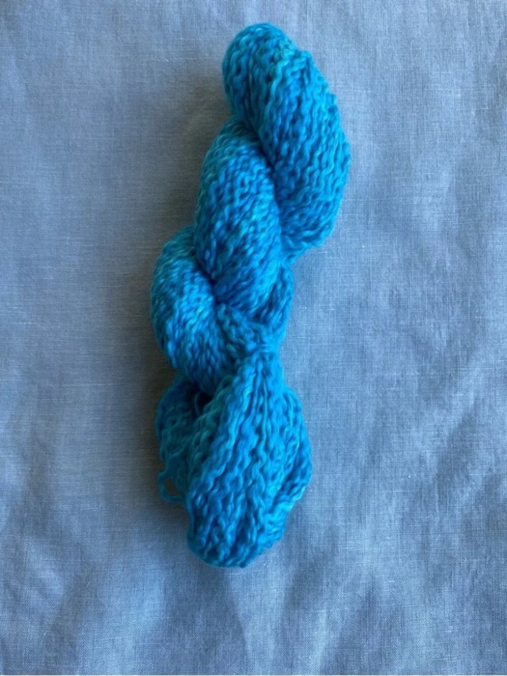 Manos del Uruguay Cotton Stria 50g turquoise 100% cotton yarn skein hank